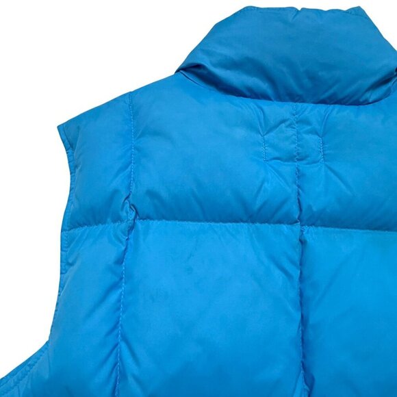 LANDS END Goose Down Vest Medium Blue Puffer Womens Jacket - Picture 7 of 11